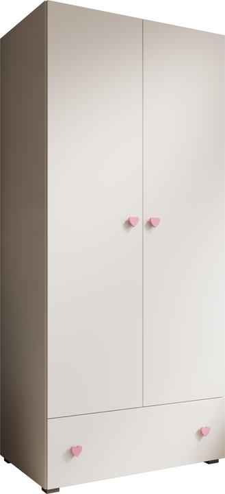 Produktbild ADRK Furniture Schrank Emily mit Drehtüren und einem griff in Herzform (rosa) (80 cm)