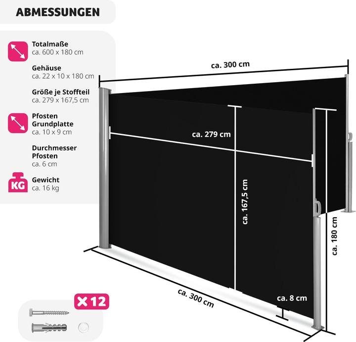 Image du produit tectake Paravent (1 m)