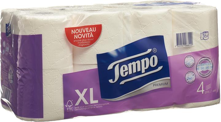 Actual product image Tempo Premium toilet paper white 4ply 110 sheets (16 x)
