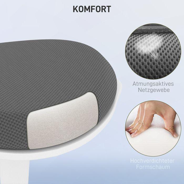 Produktbild Swisshandel24 Pendelhocker, ergonomisch, höhenverstellbar, bis 120 kg, 42,5x35,5x56,5-71,5cm, Grau