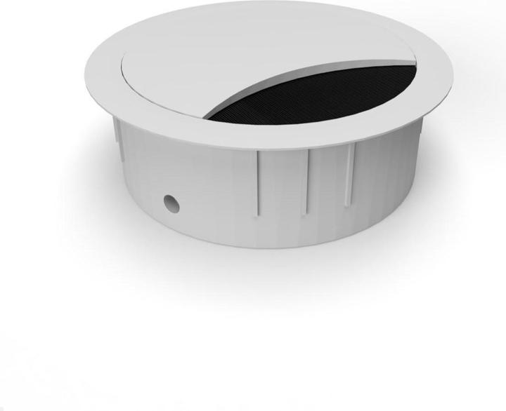 Produktbild TecLines TKD001W Tisch Kabeldurchführung 60x21 mm, weiss (Kabeldurchlass)