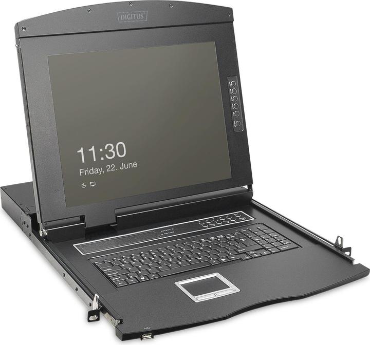 Produktbild Digitus 19" HD LCD KVM Konsole, 16-Port VGA, schweizer Tastatur