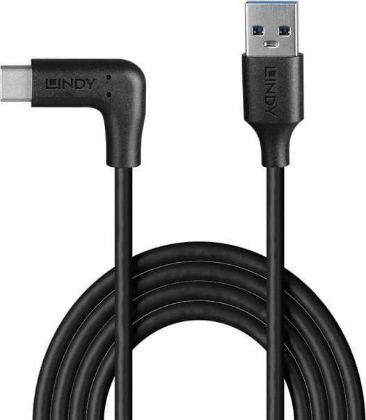 Actual product image Lindy 1.5m USB 3.2 type A to C cable 90° angled (32014) (1.50 m, USB 3.2 Gen 2)
