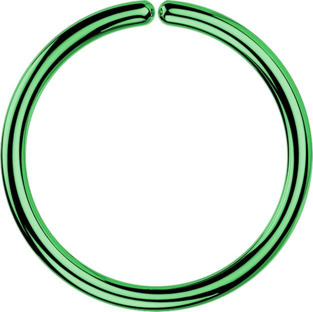 Image du produit Star Piercing Micro piercing anneau vert avec revêtement en titane (sans laiton, Acier chirurgical 316L)