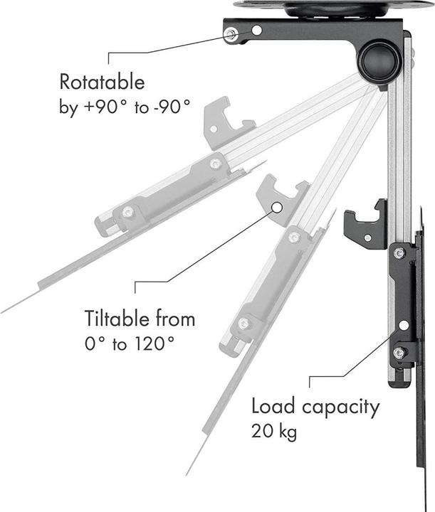 Actual product image Techly Ceiling Mount Foldable and Retractable for LCD TV LED 17-37" (Various)
