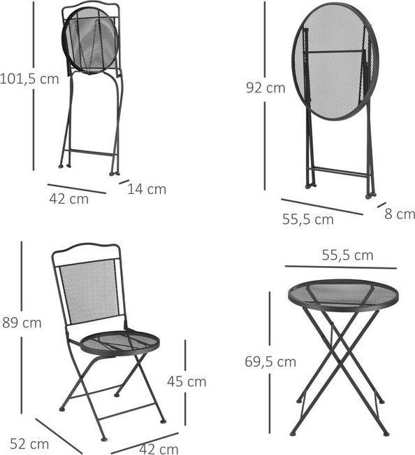 Actual product image Swisshandel24 Garden furniture set Garden lounge balcony furniture set for 2 people Dining set 1 table + 2 chairs (55.50 cm)