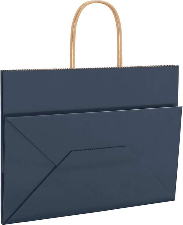 Produktbild VidaXL Kraftpapiertüten 250 Stk. mit Henkel Blau 32x17x25 cm Papiertüte (Geschenktüte, 250 x)