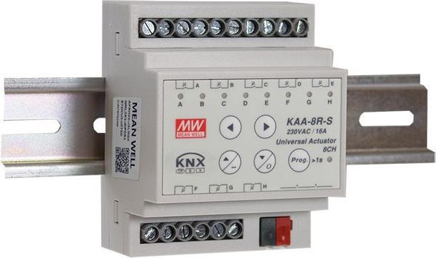 Produktbild MeanWell 8-Kanal-Universal-Aktuator KNX 16A Schraubklemme