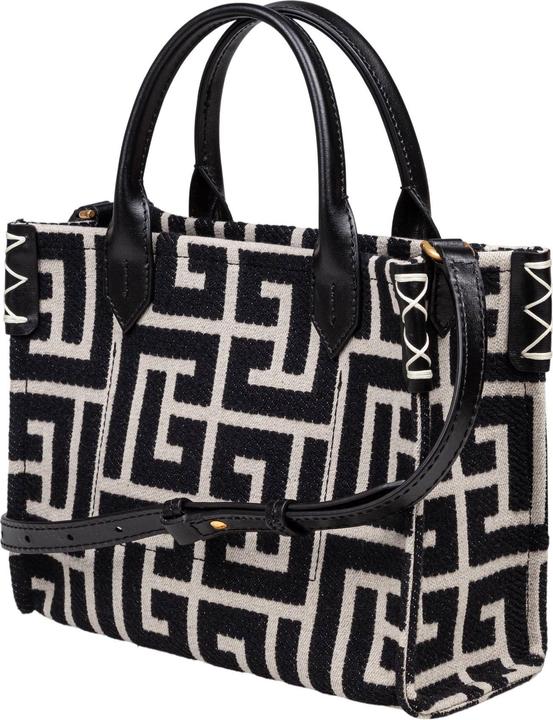 Image du produit Balmain medium jacquard shopper bag color black/ivory