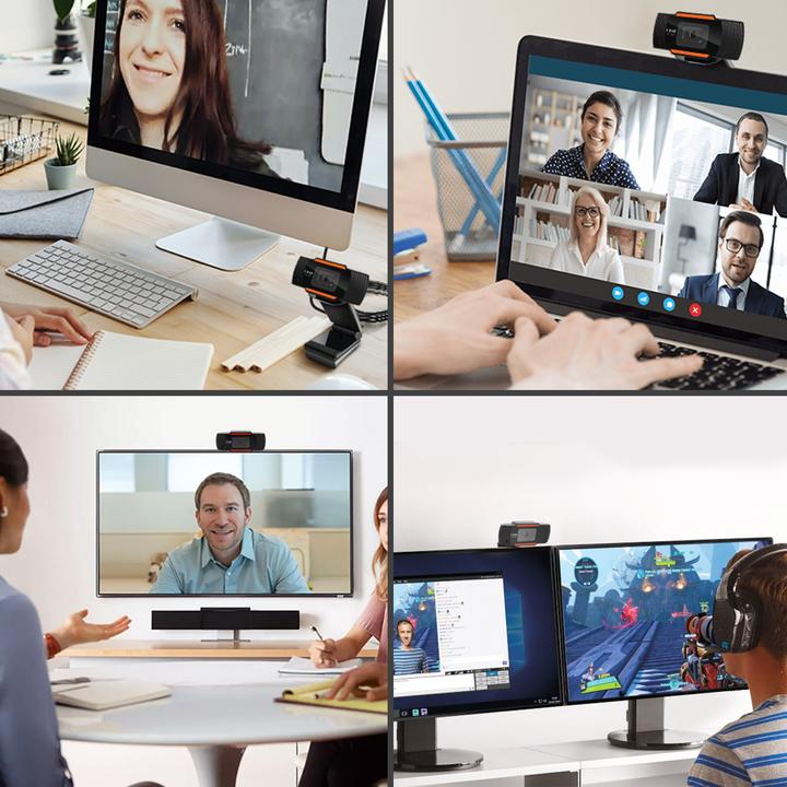 Produktbild LinQ Full HD 1080P USB Webcam mit Mikrofon, HD1080 – Schwarz