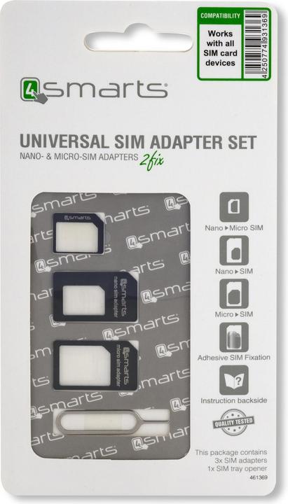 Produktbild 4smarts Universal SIM-Adapter Set 3 Stück