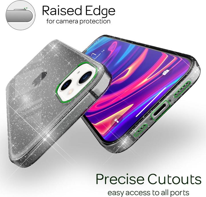 Actual product image Nalia Clear glitter silicone cover (Apple iPhone 13 mini)
