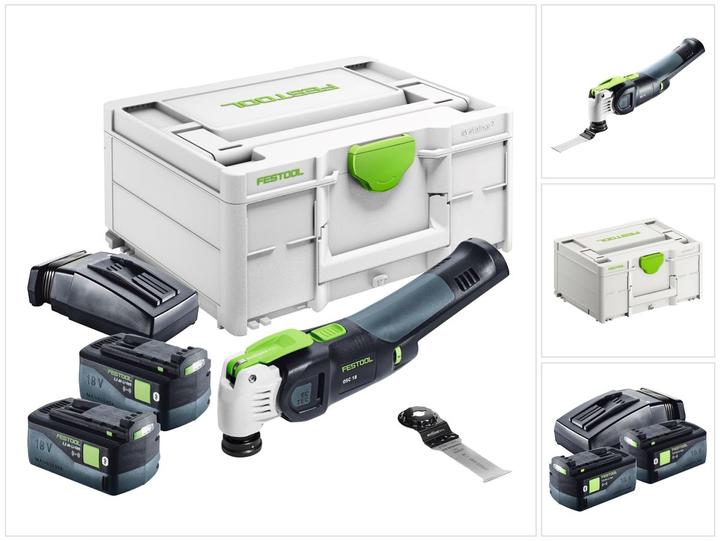 Produktbild Festool VECTURO OSC 18 E-Basic Akku Oszillierer 18 V Starlock Max Brushless + 2x Akku 5,0 Ah +