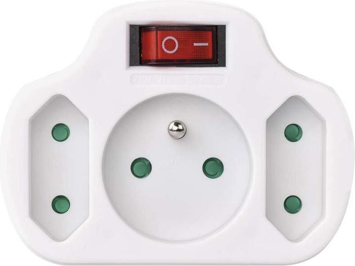 Image du produit Emos Distributeur de prises avec interrupteur 1 prise sans + 2x Euro blanc (P0029) (2 x)