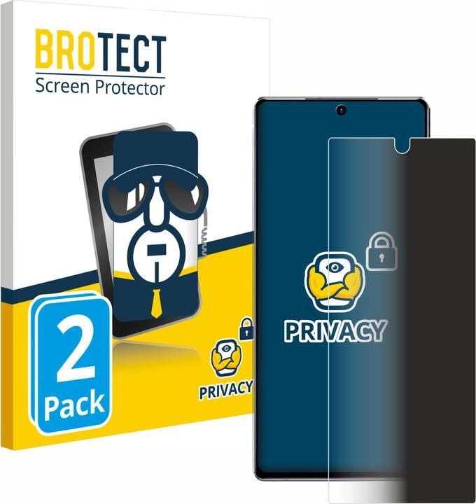 Productafbeelding BROTECT Anti-spionnetje privacyfolie Beschermfolie tegen blauw licht (2 Stuk, Samsung Galaxy Note 20 5G)