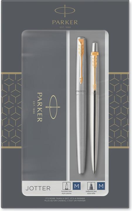 Produktbild Parker Pen Schreibgeräte-Set JOTTER Edelstahl G.C. Inhalt: 1 Kugelschreiber, Strichstärke: M (Gold, Schwarz, Chrom, 2 x)