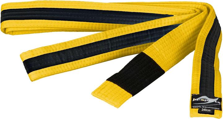 Produktbild Ju-Sports Bjj Kindergürtel gelb mit schwarzem Streifen