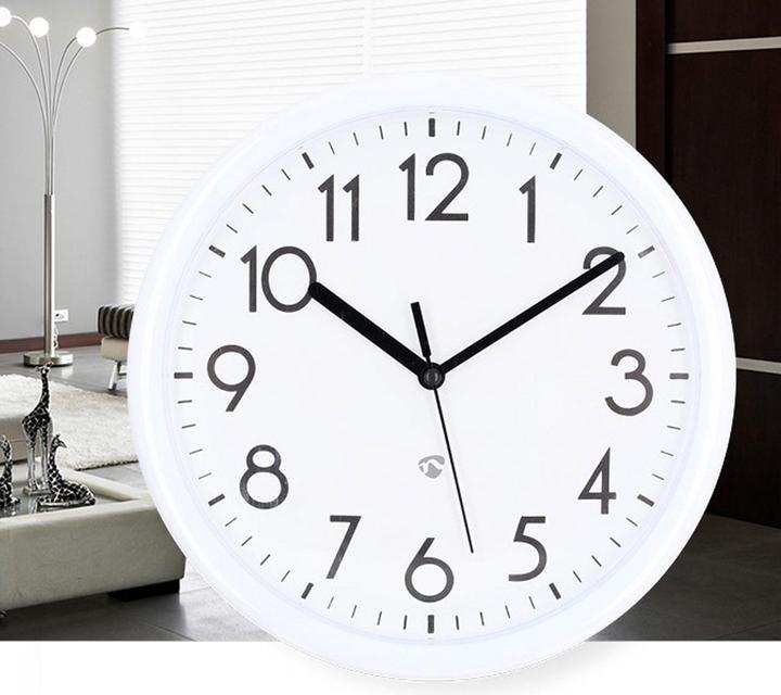 Immagine prodotto Nedis Orologio da parete - Diametro: 220 mm - Plastica - Bianco (22 cm)