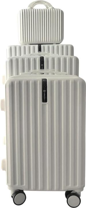 NTK-Collection Hartschalenkoffer 4er-Set Leandra Weiss (115 l, Handgepäck (bis 50l), M (50 - 90l), L (90 - 115l), XL (ab 115l))