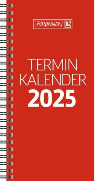 Actual product image Booklet 780 10x20.7cm 1 week/2 pages cardboard cover red 2025 (German)