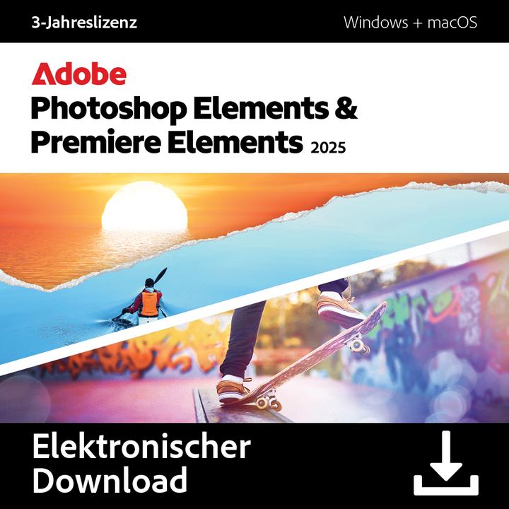 Adobe Photoshop & Premiere Elements 2025 (1 User, 1 Geräte/User, 36 Monate)