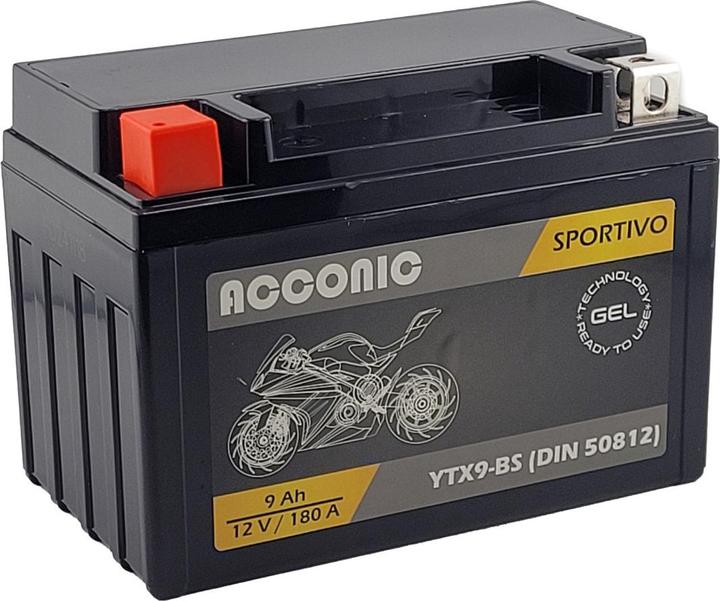 Produktbild Acconic Sportivo GEL YTX9-BS Motorradbatterie 7 Ah 12V (DIN 50812) (12 V, 7 Ah)
