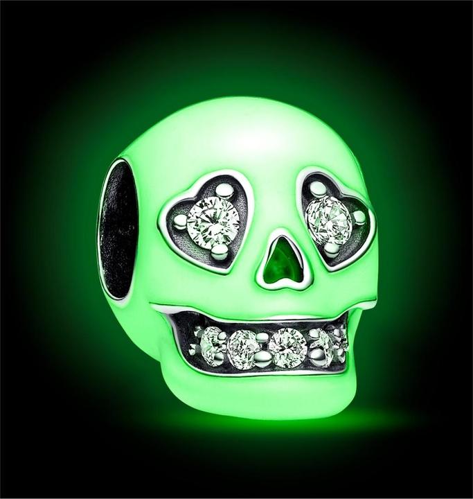 Image du produit Pandora Glow in the dark Tête de mort étincelante Charm (Argent sterling 925)