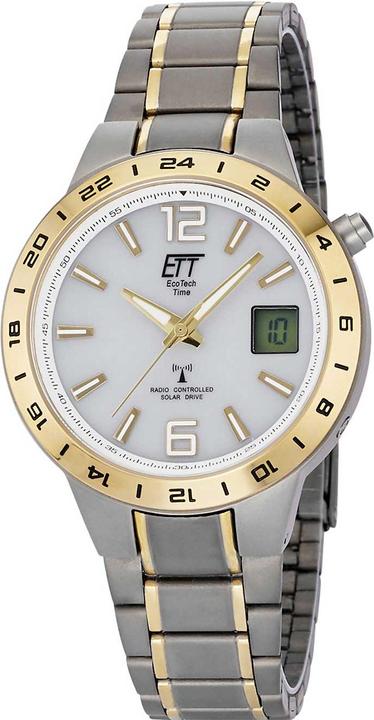ETT EGT-11410-40M Herrenuhr Solar Titanium Funkuhr (Uhr mit Schmuckstein, 40 mm)