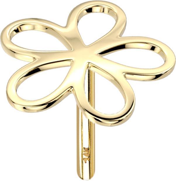 Produktbild Star Piercing Threadless 14k gold Blume (14k Gold, ohne Messing)