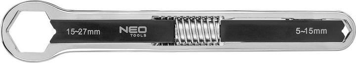 Produktbild Neo verstellbarer Ringschlüssel (verstellbarer Ringschlüssel, Doppelende 5-27 mm) (27 mm, 19 mm, 16 mm, 23 mm, 10  mm, 18 mm, 5 mm, 17 mm, 6 mm, 20 mm, 26 mm, 11 mm, 25 mm, 15 mm, 14 mm, 9 mm, 21 mm, 22 mm, 7 mm, 24 mm, 8 mm, 12 mm, 13 mm)