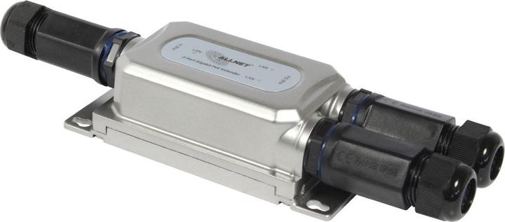 Actual product image Allnet poe 2x extender repeater outdoor switch ip67 ieee802.3bt in - 2xat out all-pr2013o-30w