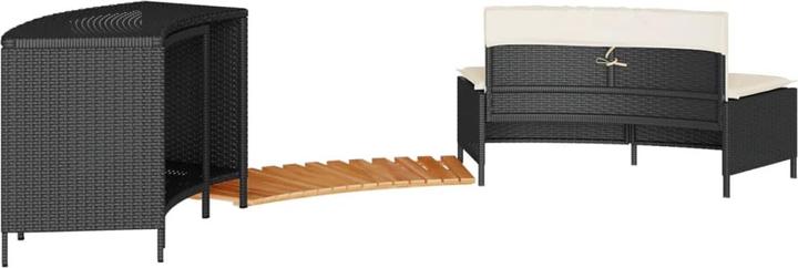 Produktbild VidaXL Whirlpool Umrandung Poolumrandung Poolverkleidung Schwarz Poly Rattan