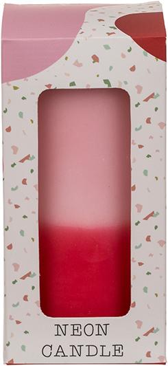 Produktbild G. Wurm Stumpenkerze mit Farbverlauf 12 x 6 cm, Rosa/Rot (1 Stk.)