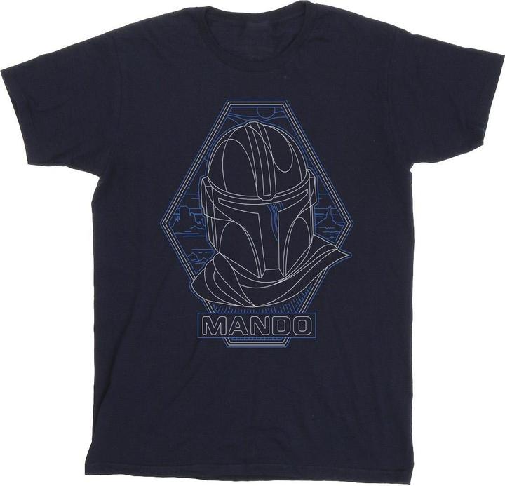 Produktbild Star Wars The Mandalorian Outline Helm Diamond TShirt (M)