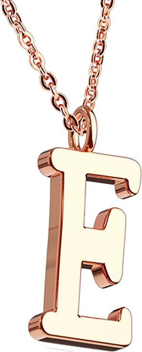 Star Piercing Kette rosegold Anhänger Buchstabe E (ohne Messing, Chirurgenstahl 316L)