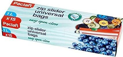 Paclan ZIP SLIDER FREEZER BAGS 1LX15PCS 137100 (15 x)