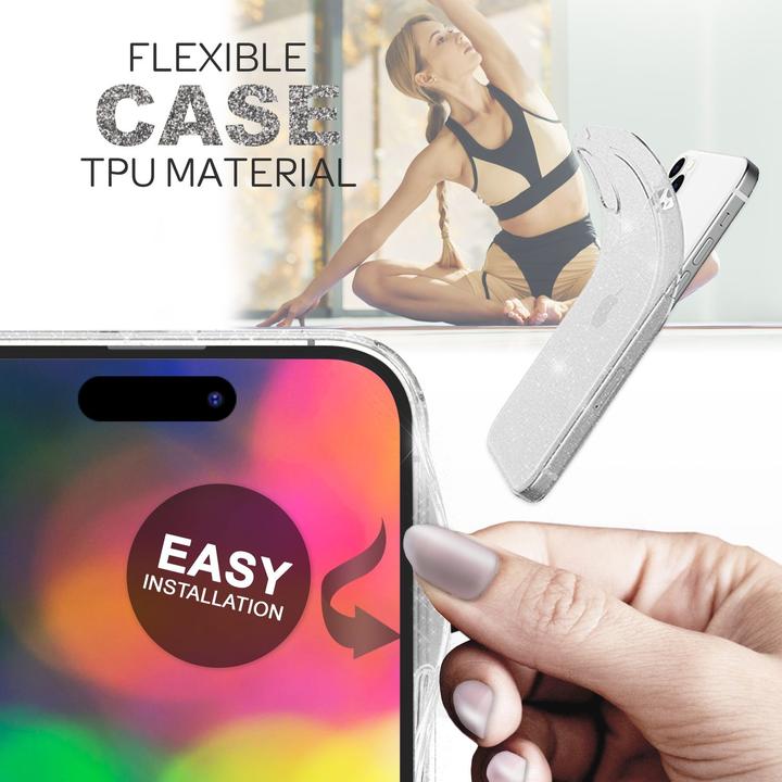 Produktbild Nalia Klare Glitzer Silikon Hülle (Apple iPhone 14 Pro Max)