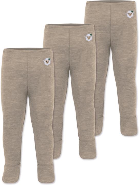 Normani 3er Pack Baby Merino Hose mit Füssen - 9541