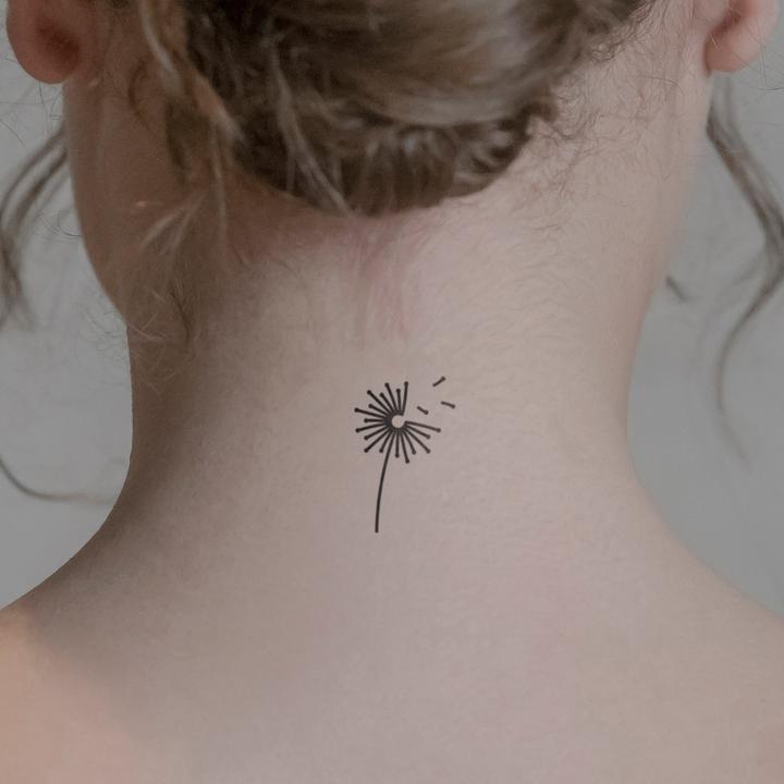 Actual product image minink Temporary tattoo - Dandelion with flying seeds