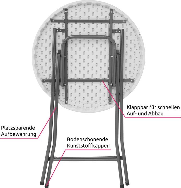 Image du produit tectake Table de bar (Ø 80 x 110 cm)