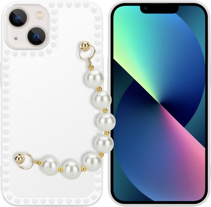White with pearls