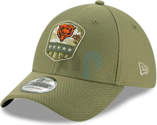 Actual product image New Era NFL - Chicago Bears - On Field 2019 Salute to Service Olivee 39Thirty Cap Olive LXL (59, 60, 62)