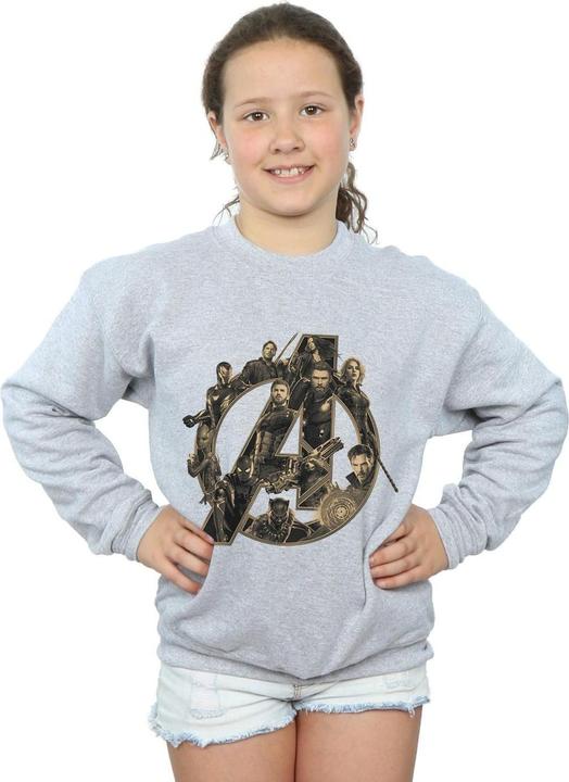 Actual product image Girls Avengers Infinity War Logo Sweatshirt (152, 158)