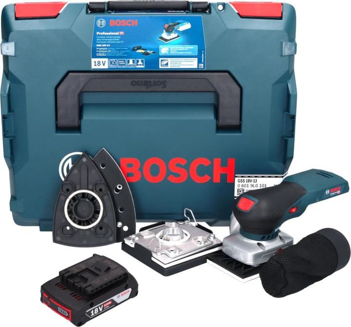 Image du produit Bosch Professional Bosch GSS 18V-13 Ponceuse vibrante sans fil 18 V + 1x batterie 2,0 Ah + L-BOXX - sans chargeur (Ponceuse vibrante)