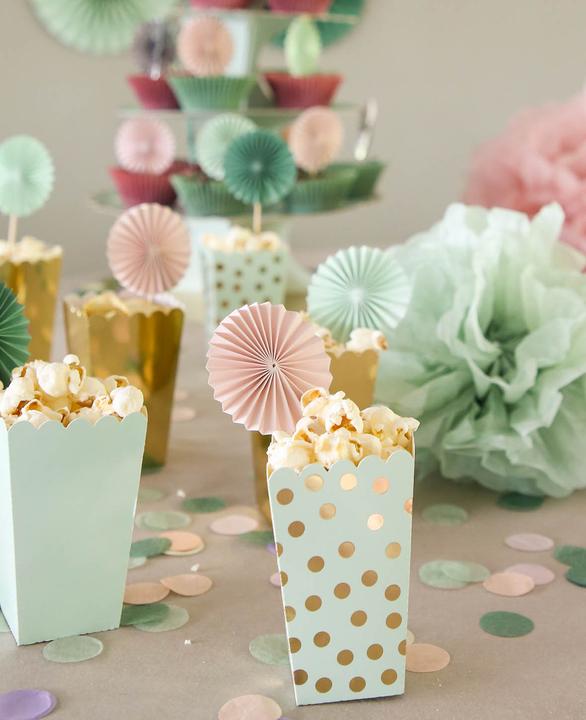 Image du produit I Am Creative Topper pour gâteau, Picker en éventail, saumon/argent, 6 pièces