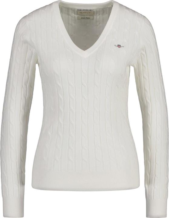 GANT Stretch Cotton Cable V-Neck