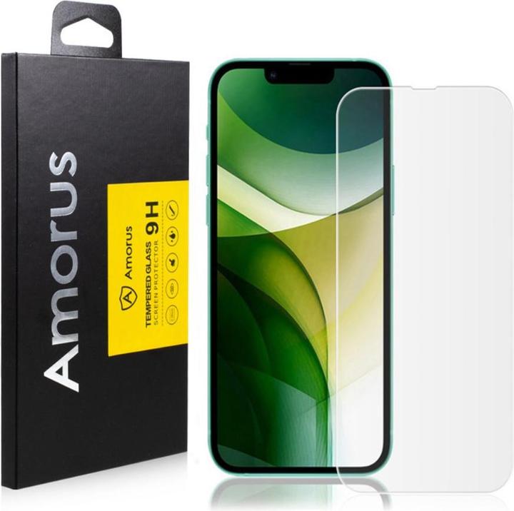 Produktbild Amorus iPhone 14 / 13 / 13 Pro Premium Panzerglas Displayschutz Casefriendly (1 Stück, Apple iPhone 14, Apple iPhone 13, Apple iPhone 13 Pro)