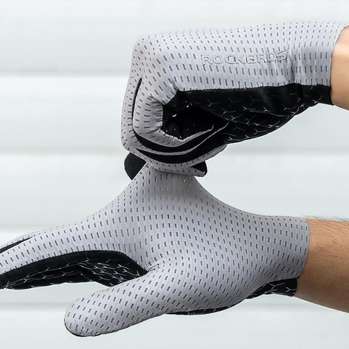 Produktbild Rockbros Breathable Full Finger Cycling Gloves, Size: S - Gray (S)
