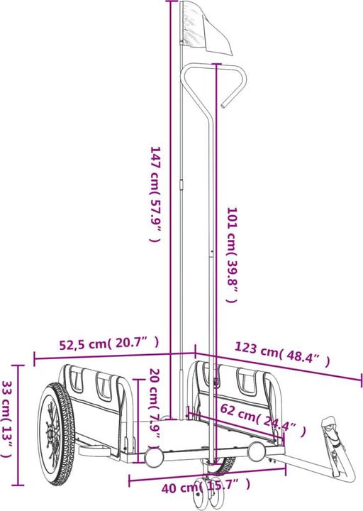 Actual product image VidaXL Fahrradanhänger Oxford-Gewebe und Eisen