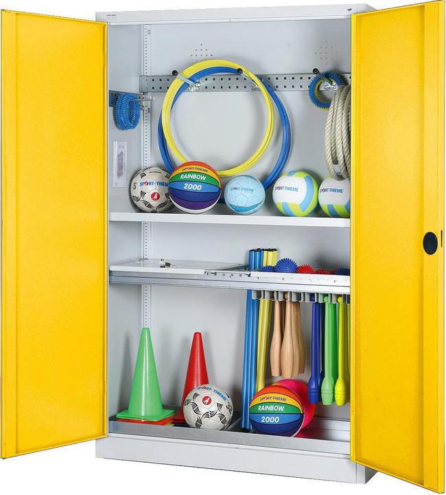 Actual product image C+P Modular sports equipment cabinet with complete equipment (HxWxD: 195x120x50 cm, with solid sheet